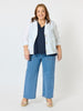 Danielle Cropped Linen Blazer - White