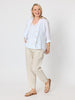 Danielle Cropped Linen Blazer - White