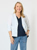 Danielle Cropped Linen Blazer - White