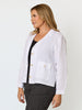 Danielle Cropped Linen Blazer - White