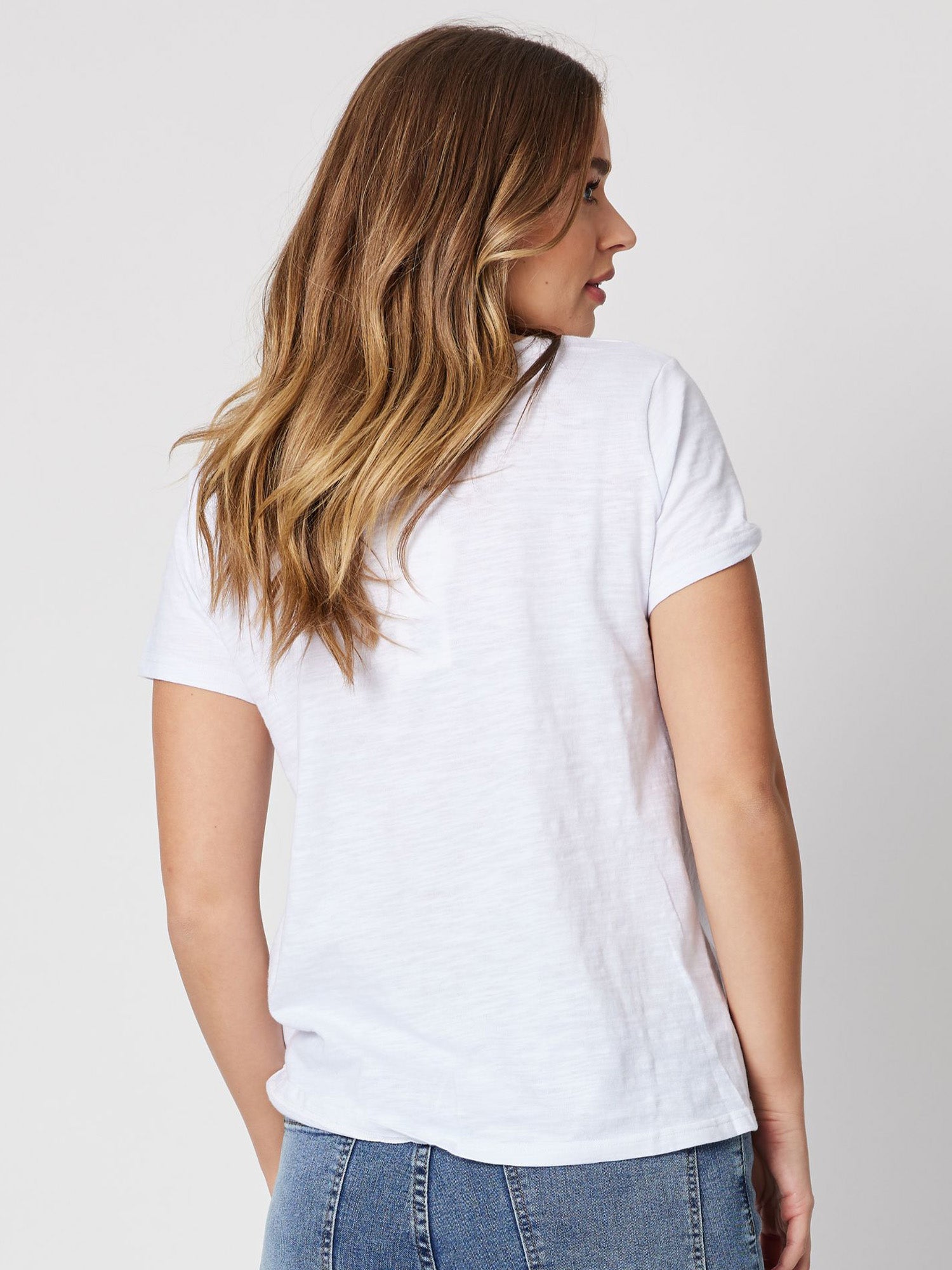 Knot Front Cotton T-shirt - White