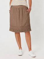 Ruffle Hem Skirt - Mocha