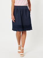 Ruffle Hem Skirt - Navy