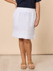 Mimi Linen Ruffle Hem Skirt - White RC&CO