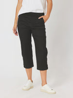 Santorini Cropped Cotton Pant - Black