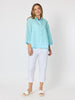 Santorini Cropped Cotton Pant - White