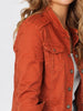 Military Style Denim Jacket - Maple