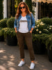 Military Style Denim Jacket - Denim