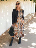 Studio Button Floral Print Dress - Chocolate Multi