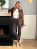 Kelly Print Slim Leg Pant - Coffee