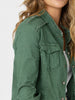 Military Style Denim Jacket - Khaki