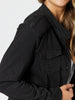 Military Style Denim Jacket - Black