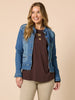 Military Style Denim Jacket - Denim