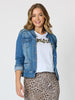 Military Style Denim Jacket - Denim