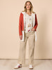 Carpenter Stretch Wide Leg Pull On Denim Jean - Natural