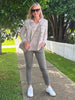 Military Style Denim Jacket - Natural