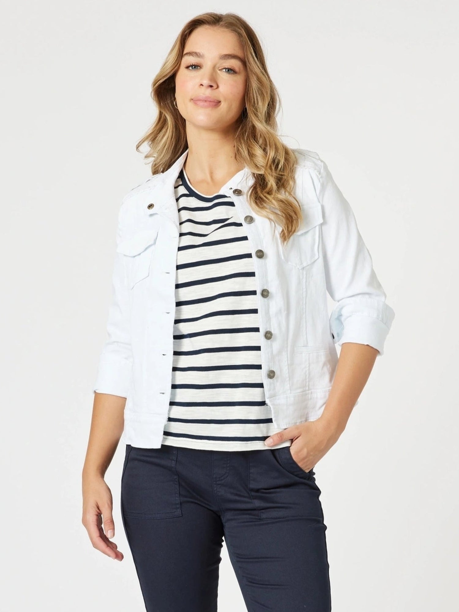 Military Denim Jacket - White – RC & Co