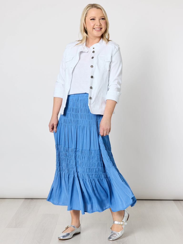 Lux Ruche Skirt - Pacific Blue RC&CO
