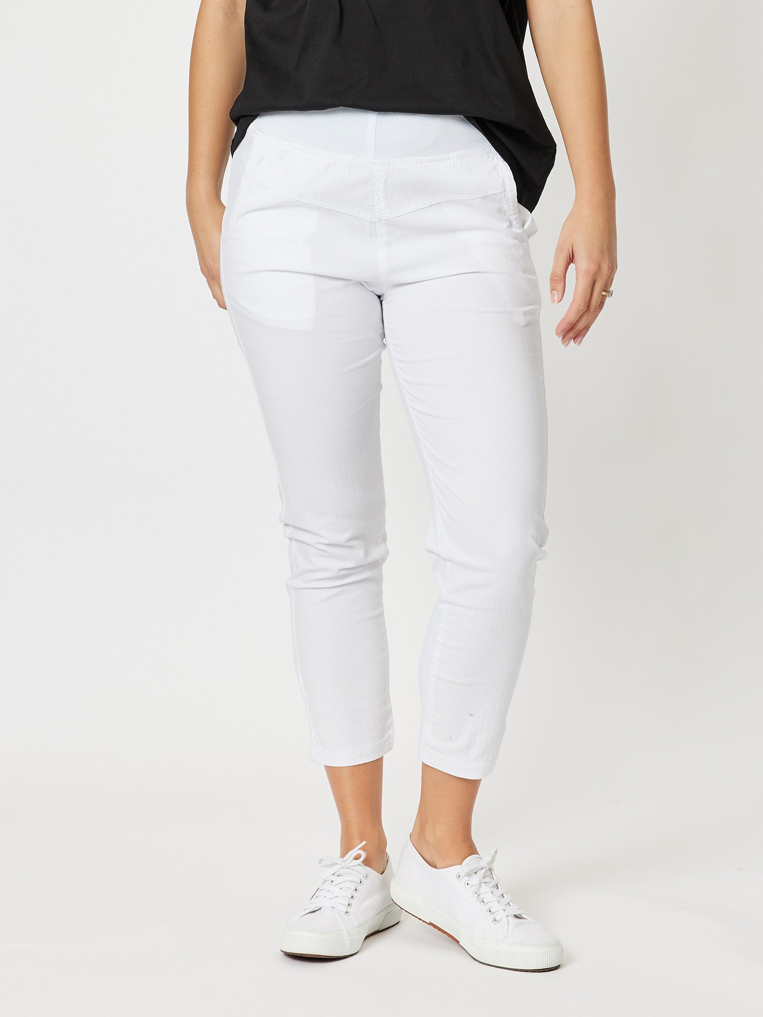 Cotton Lounge Denim Pant - White