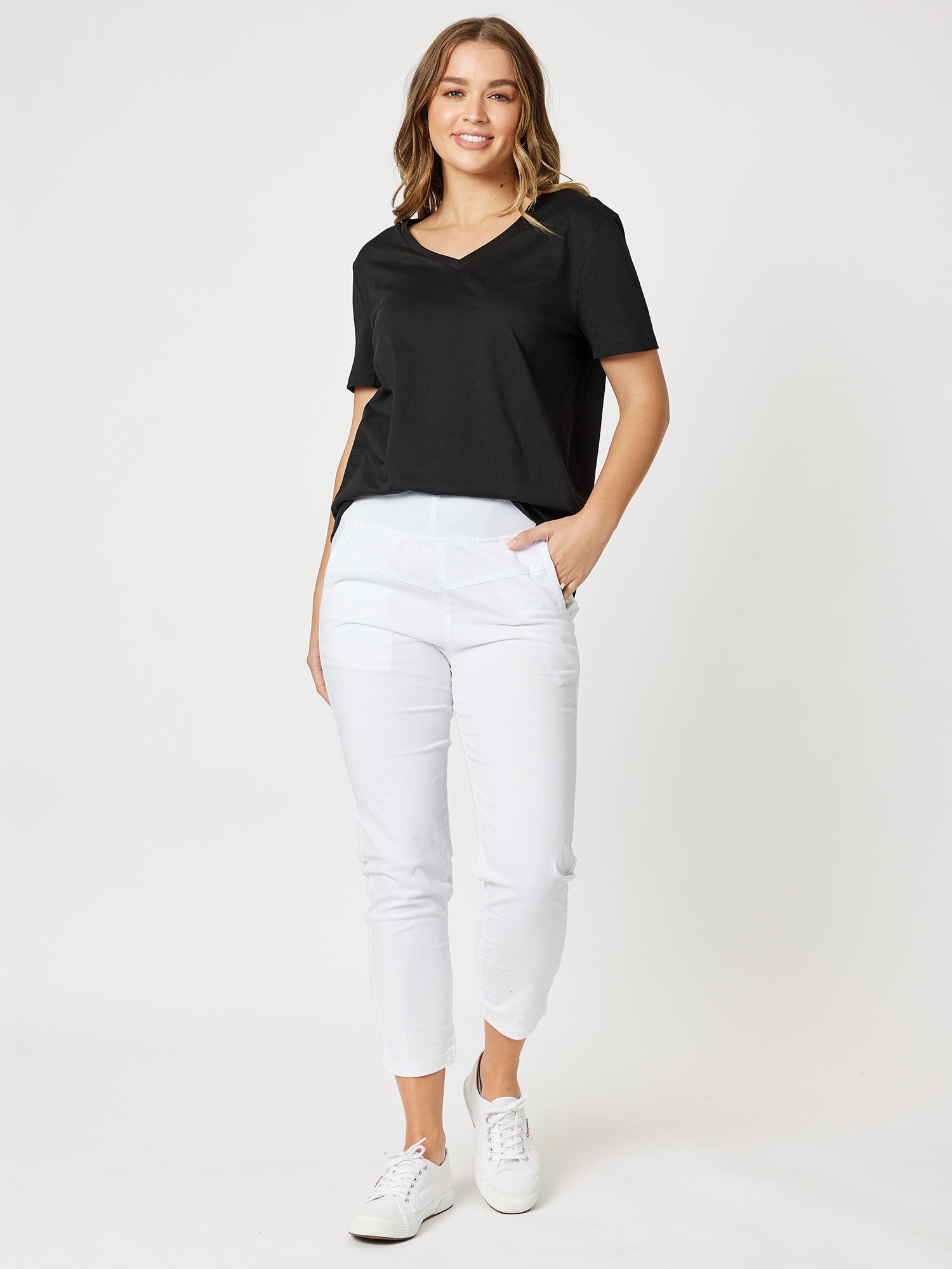 Cotton Lounge Denim Pant - White
