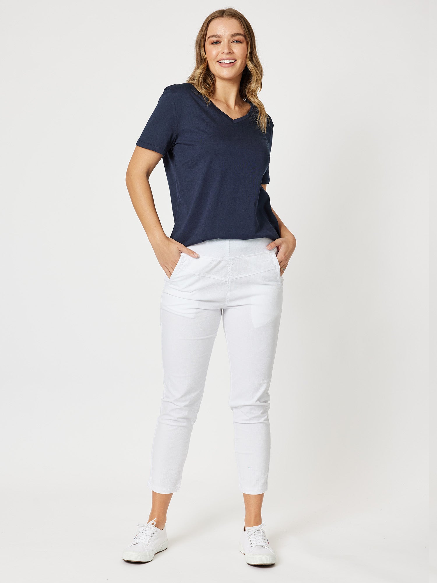 Cotton Lounge Denim Pant - White