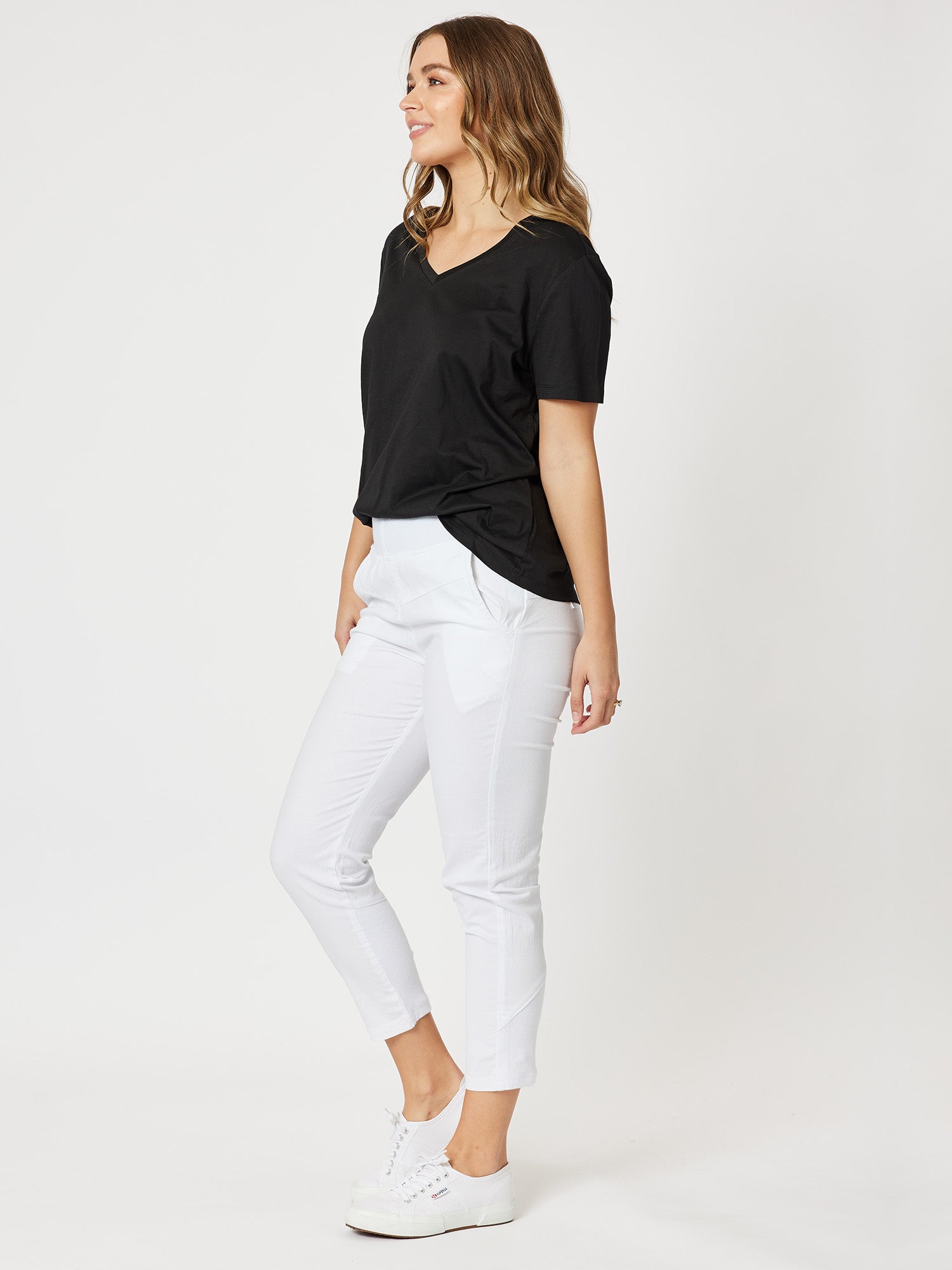 Cotton Lounge Denim Pant - White