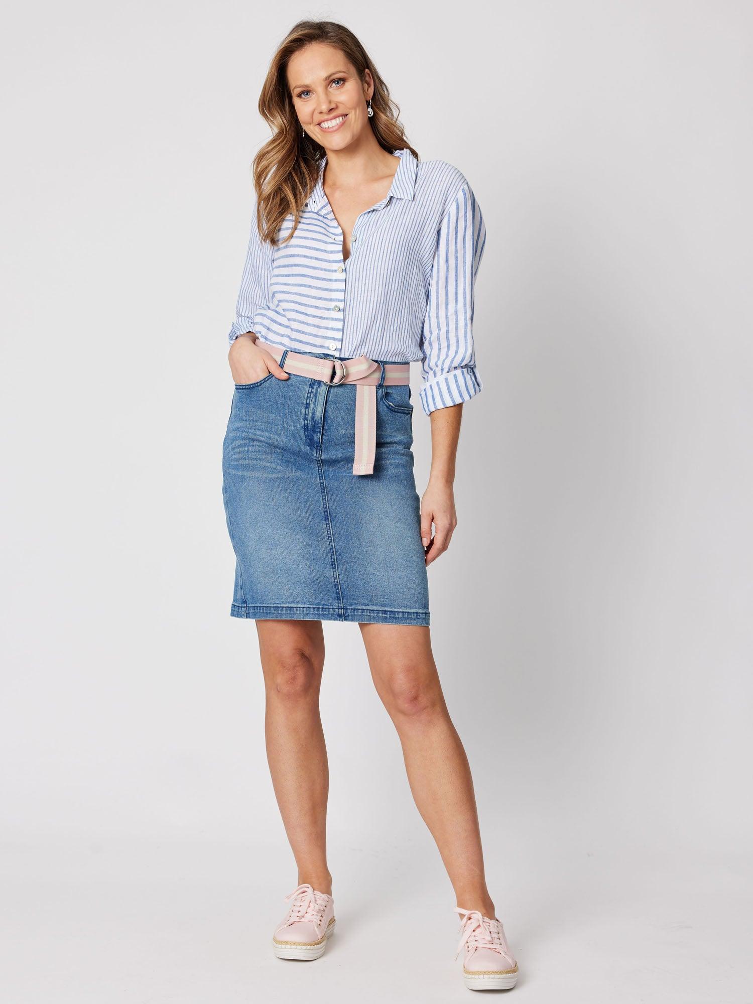 Miracle Denim Skirt - Washed Denim