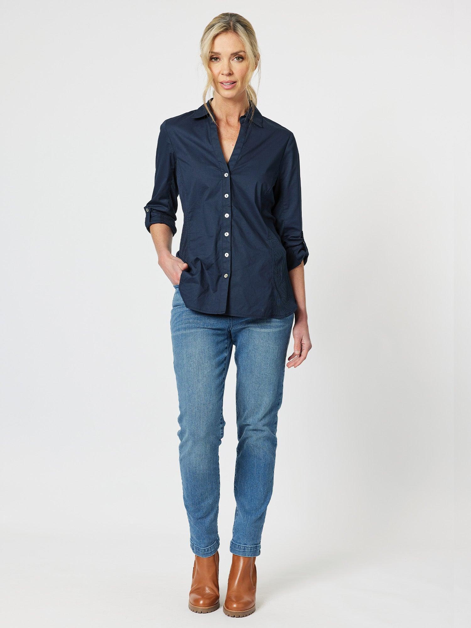 Emma Rib Detail Shirt - Midnight – RC & Co