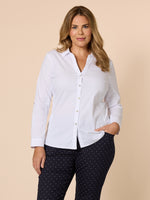 Emma Rib Detail Shirt - White
