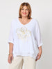 Gold Flower Top - White/Gold