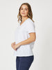 Cotton V - Neck - T-shirt - White