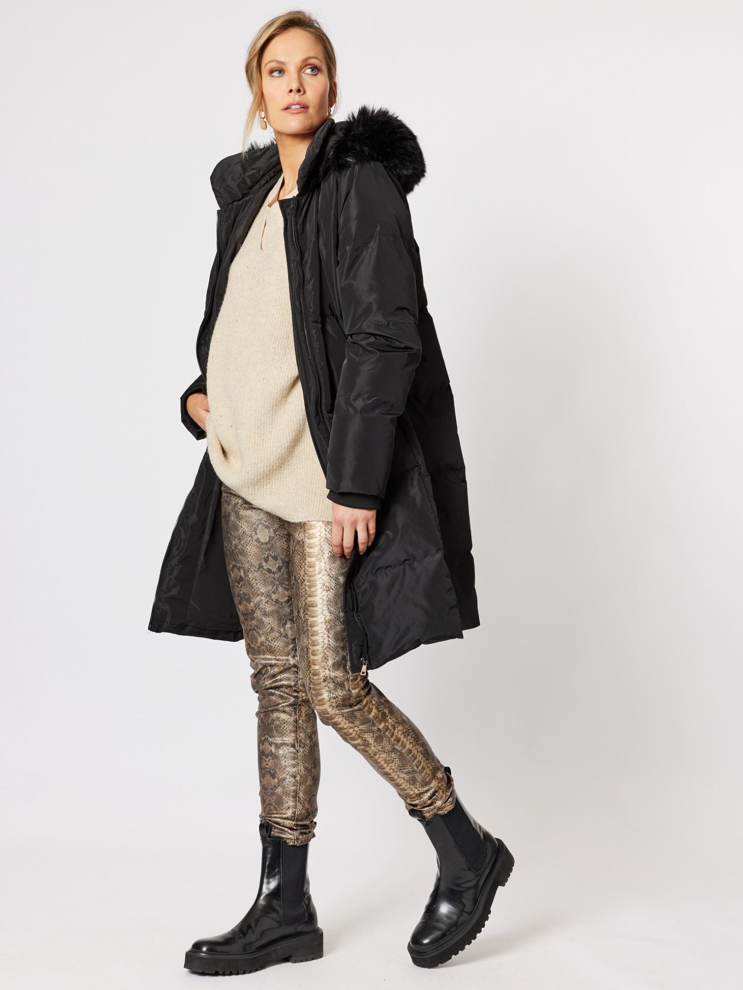 Animal Print Jean - Gold