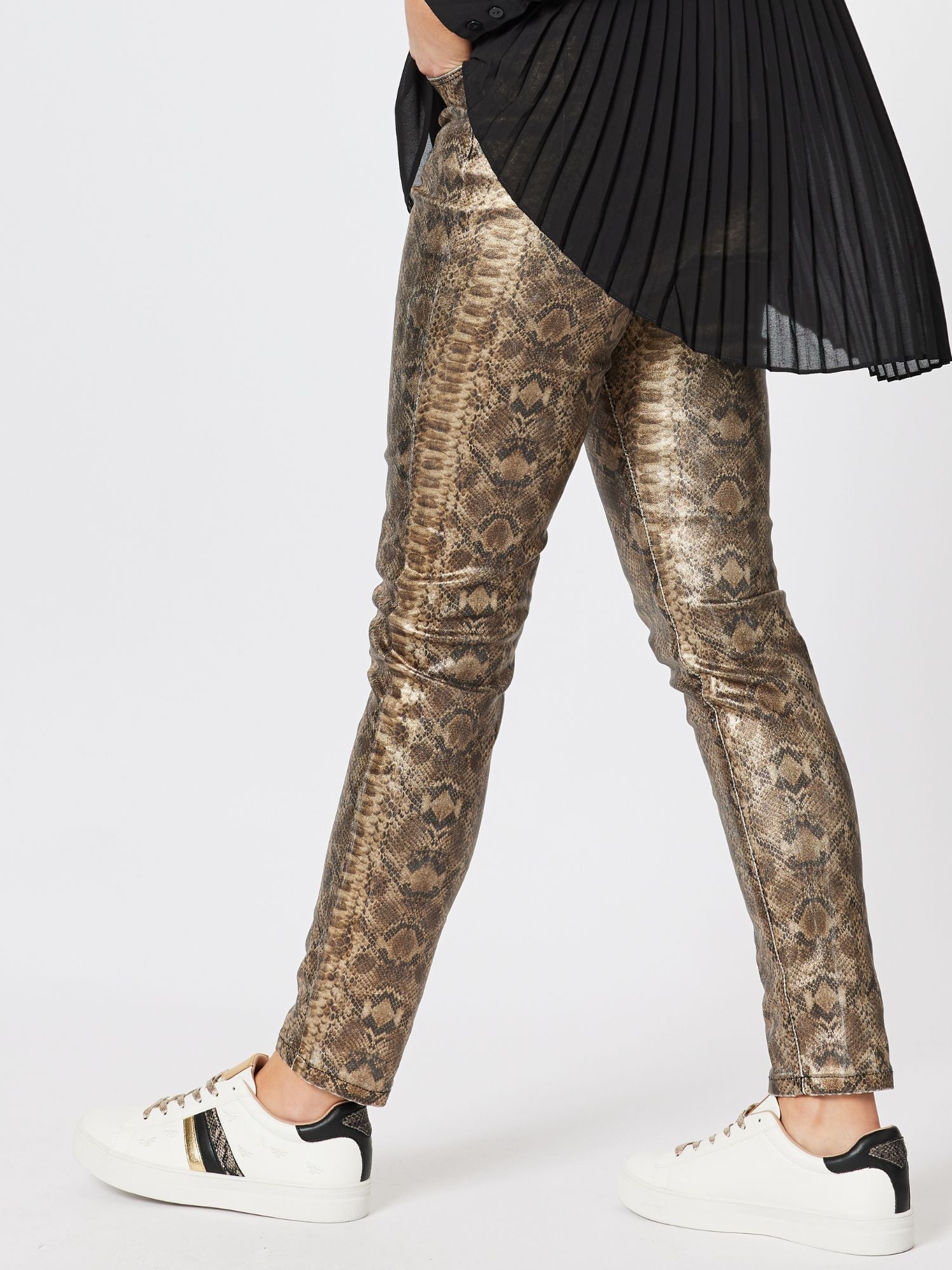 Animal Print Jean - Gold
