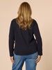 Crew Neck Cotton Rib Long Sleeve Top - Navy RC&CO
