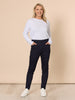 Spot Print Slim Leg Pant - Navy/White