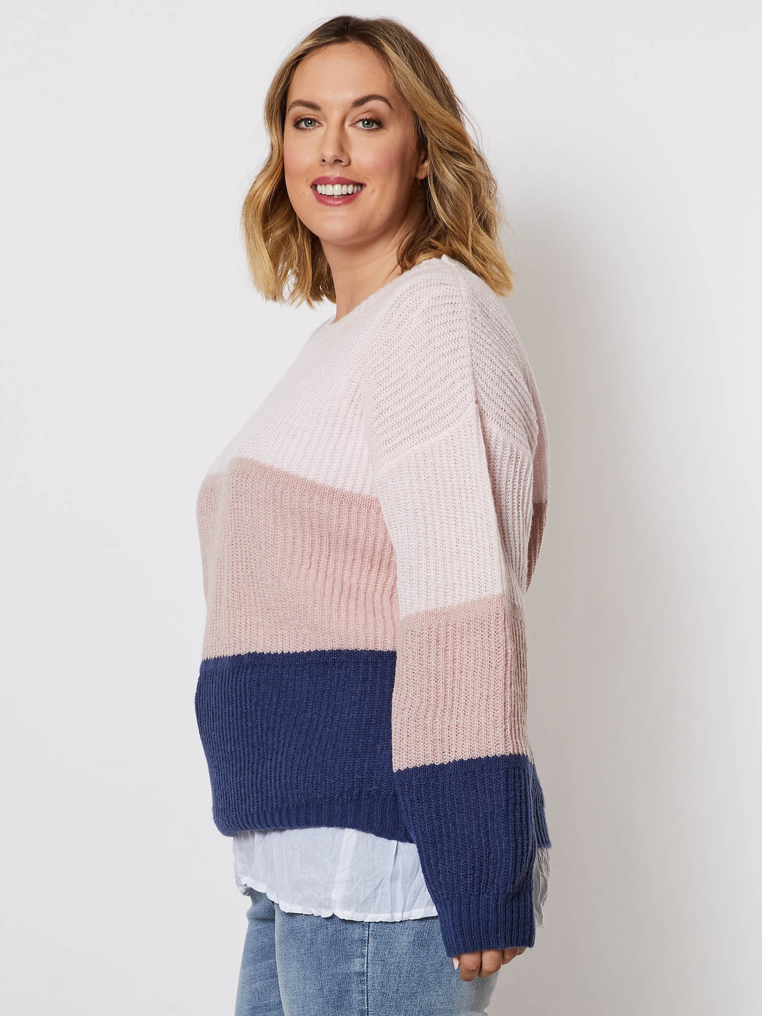 Colour Block Knit Jumper - Multi