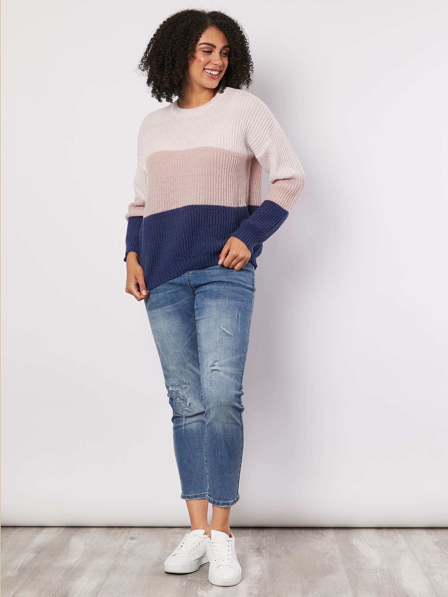 Colour Block Knit Jumper - Multi