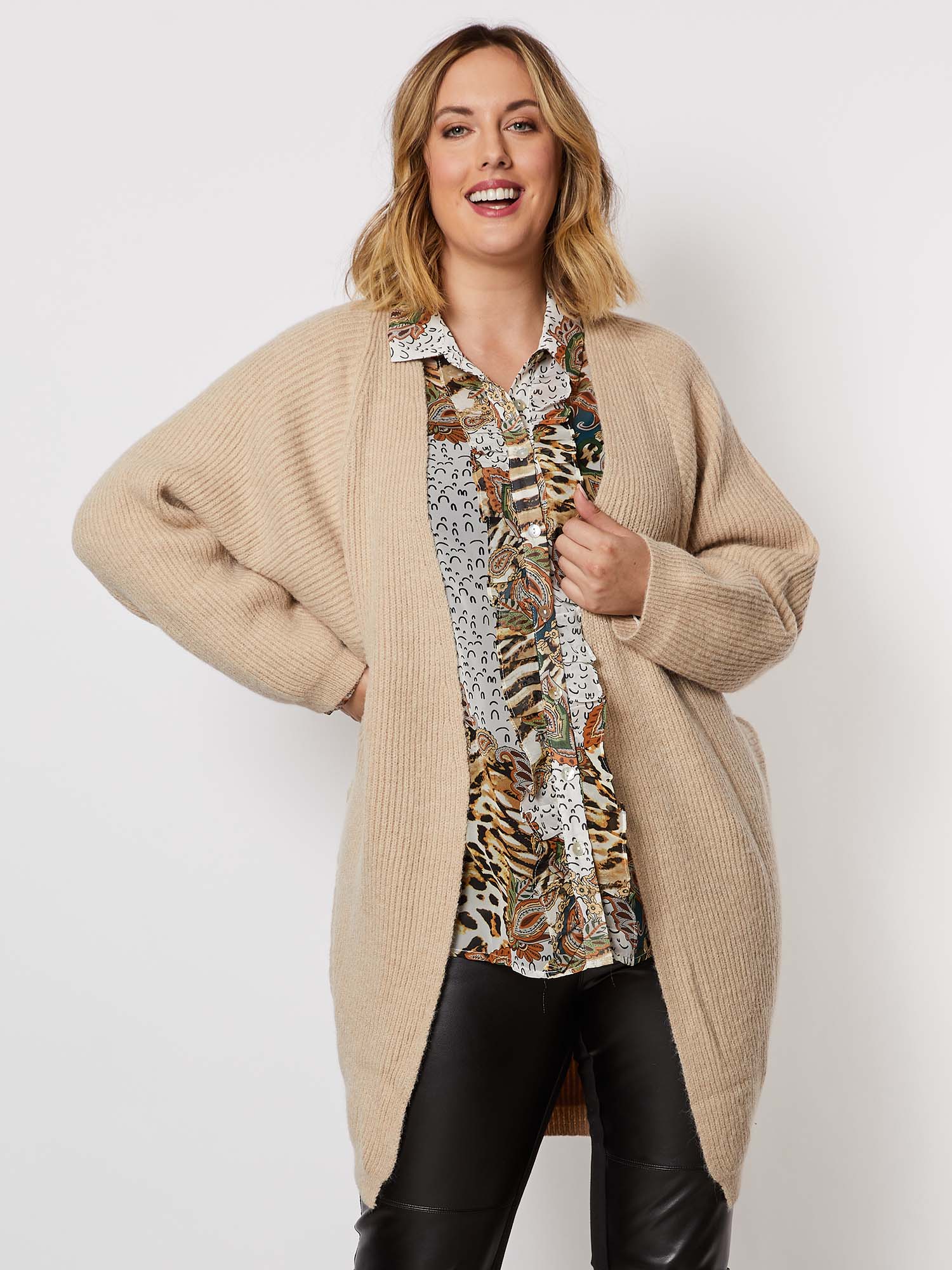 Batwing Knit Cardigan - Honey