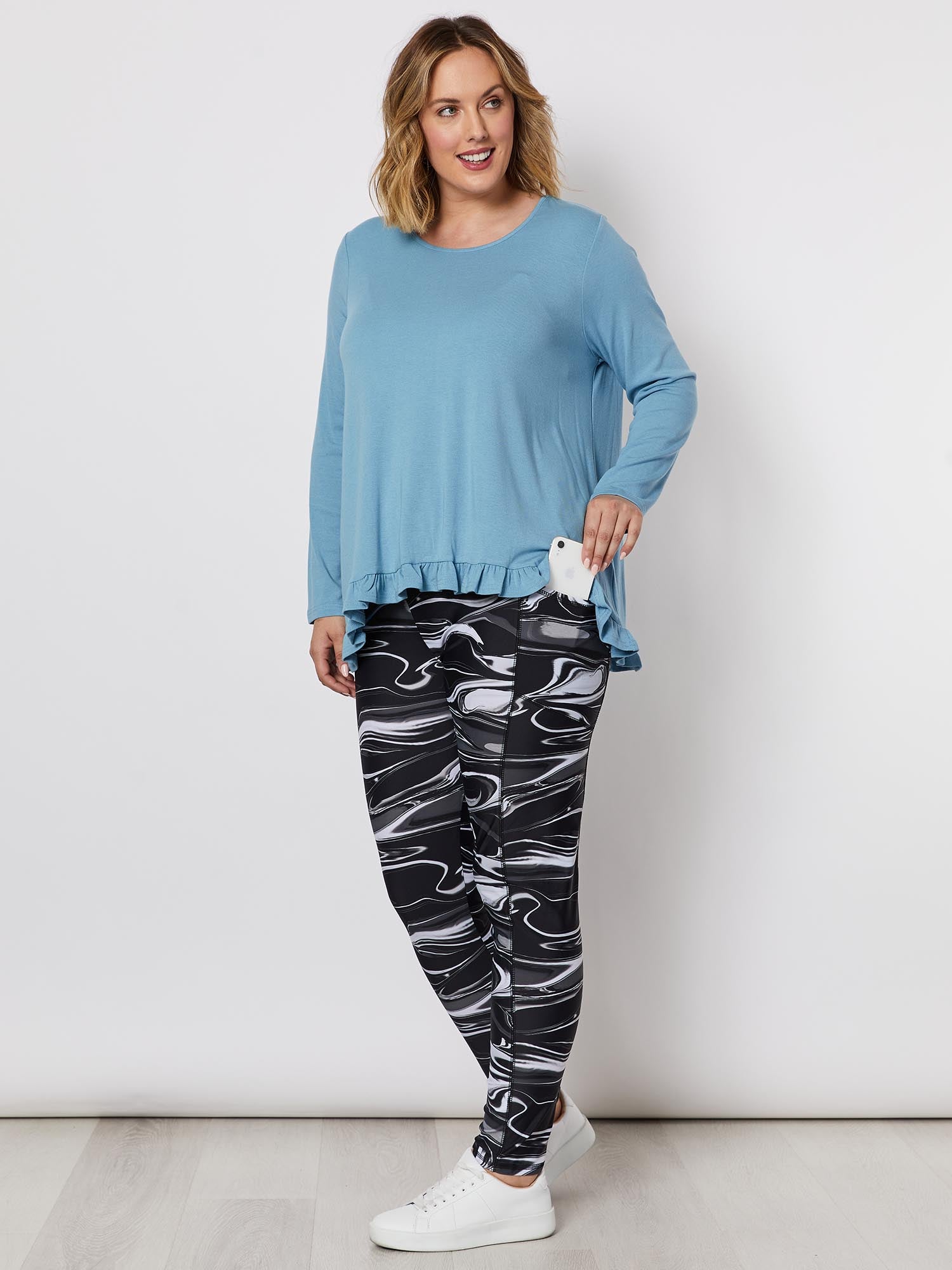 Frilled Hem Top - Powder