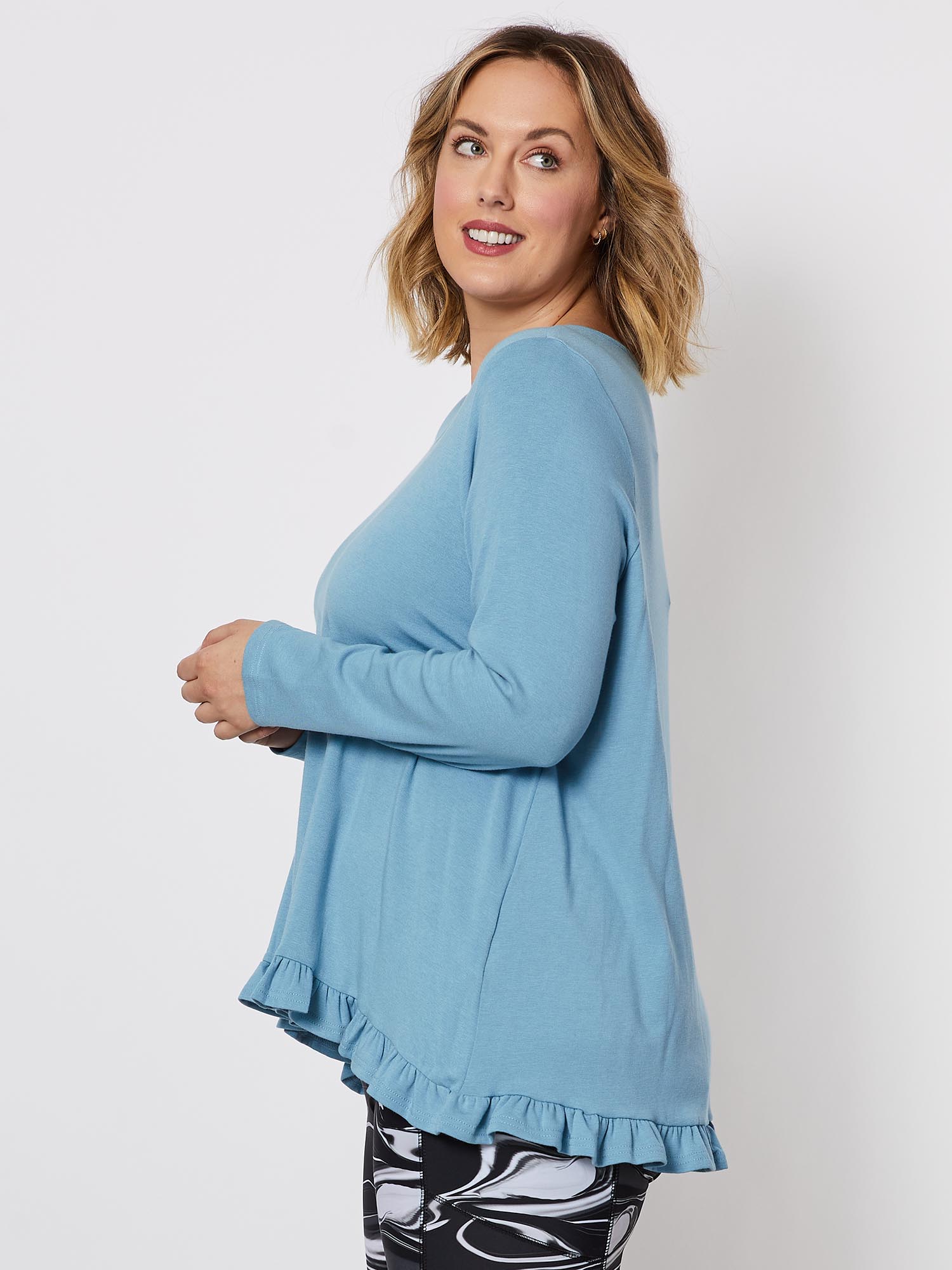 Frilled Hem Top - Powder
