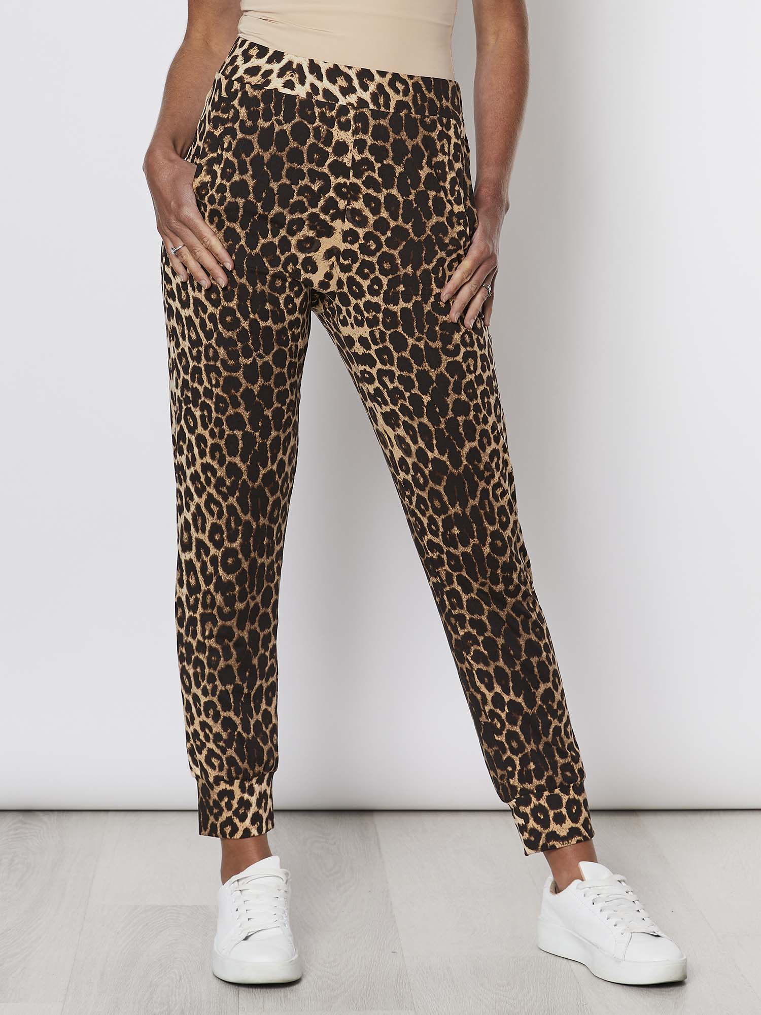 Animal Print Cuffed Pant - Toffee
