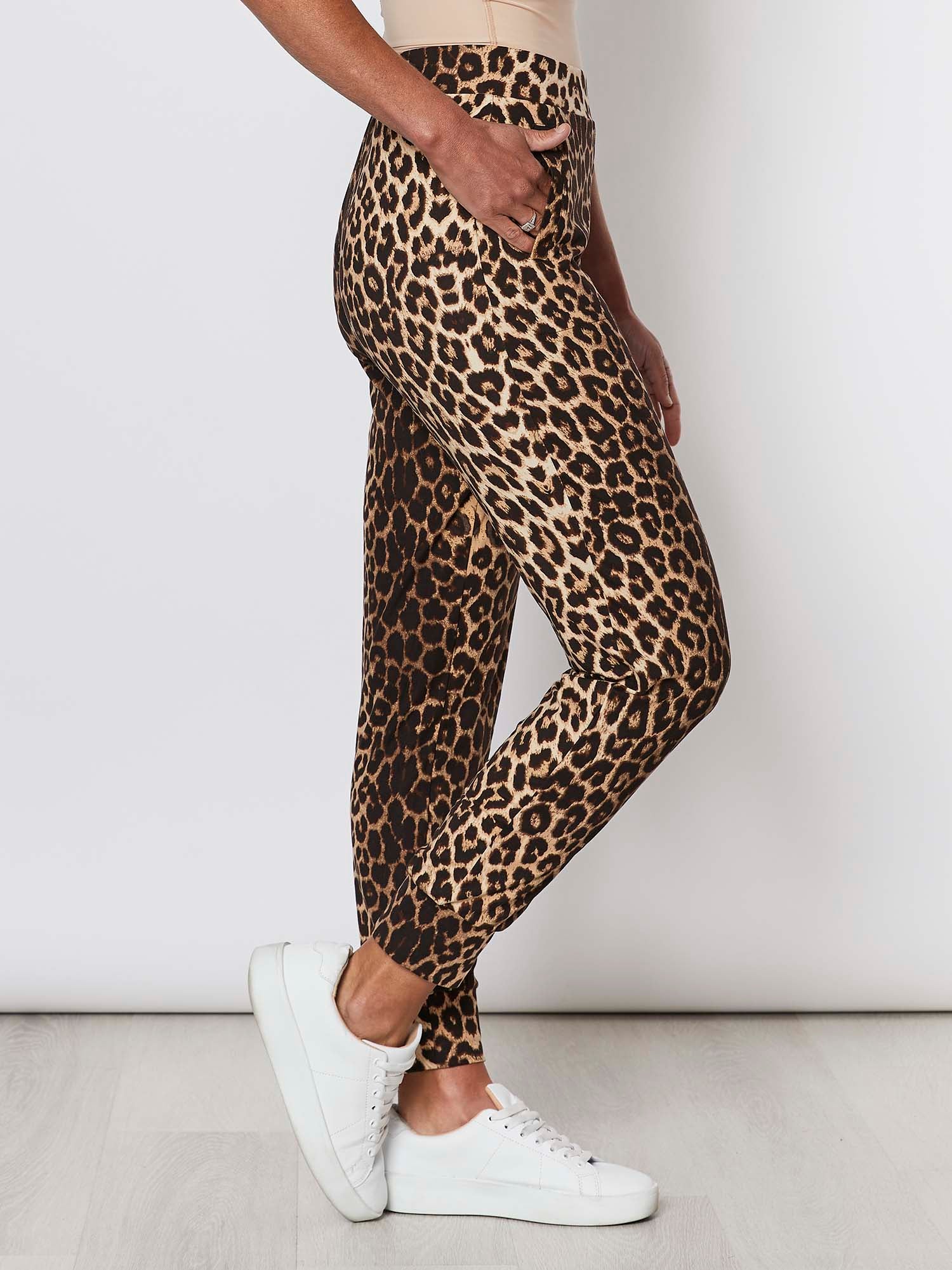 Animal Print Cuffed Pant - Toffee