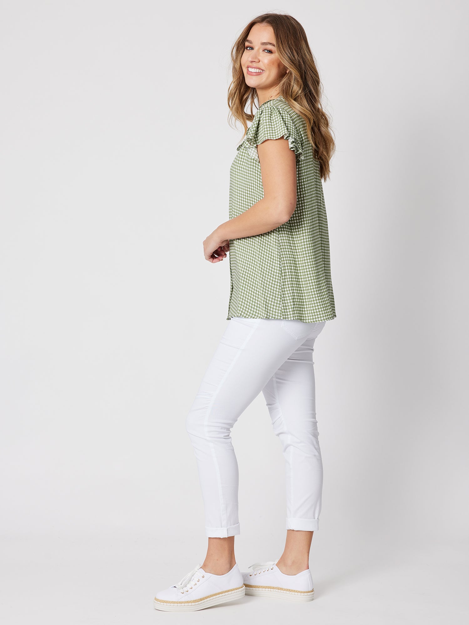Gingham Check Shirt - Thyme