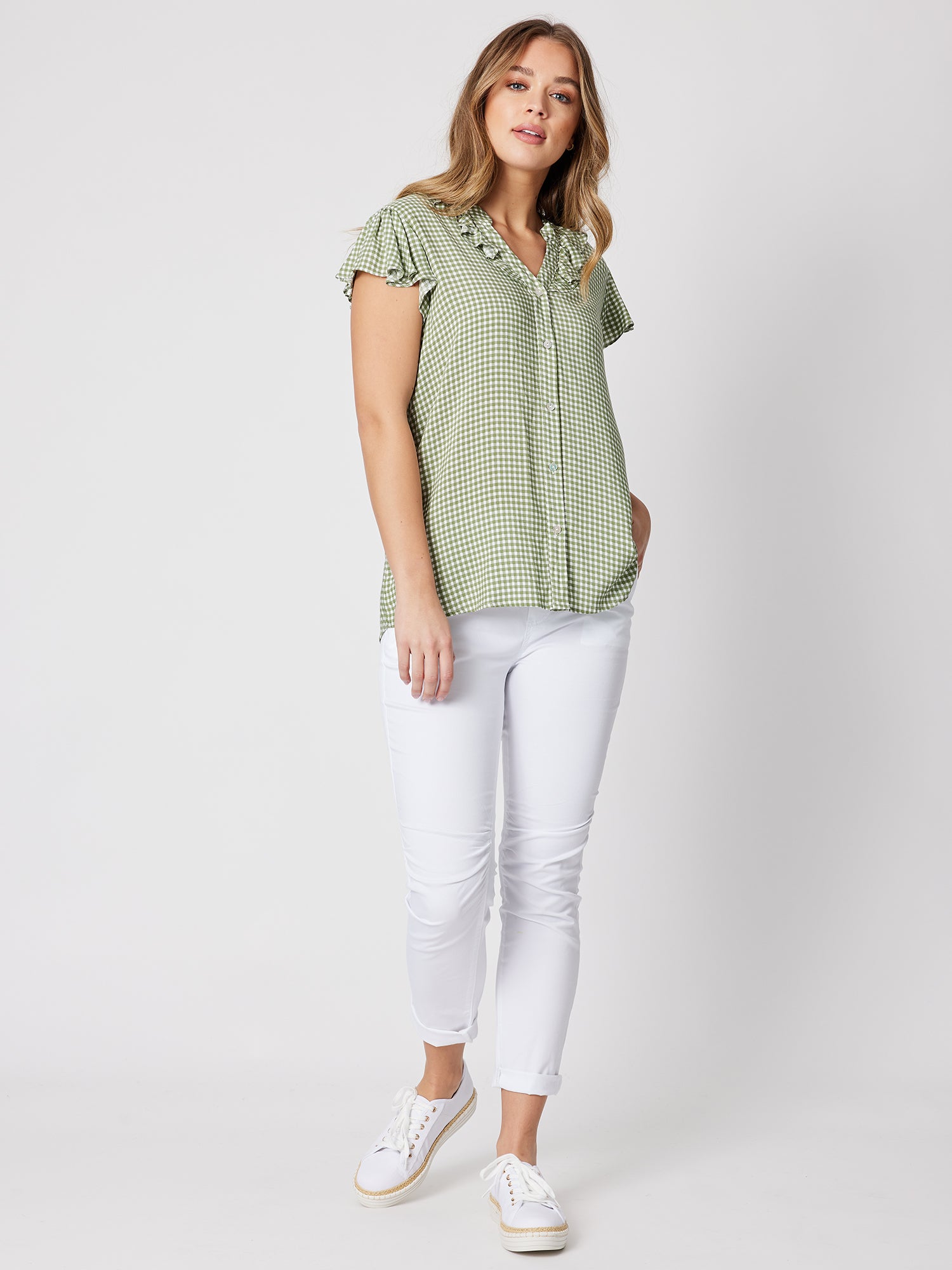Gingham Check Shirt - Thyme