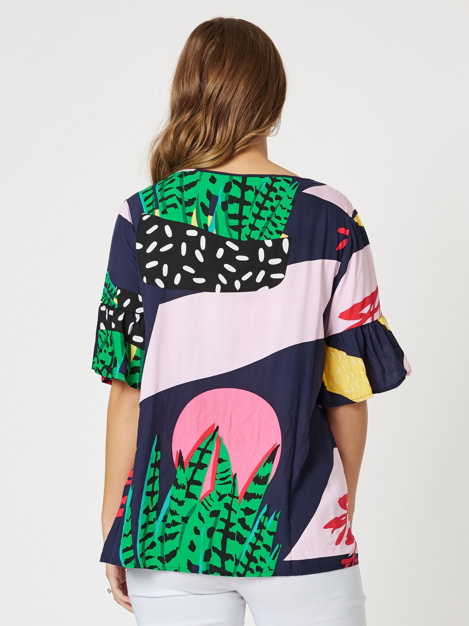 Coral Reef Print Top - Navy