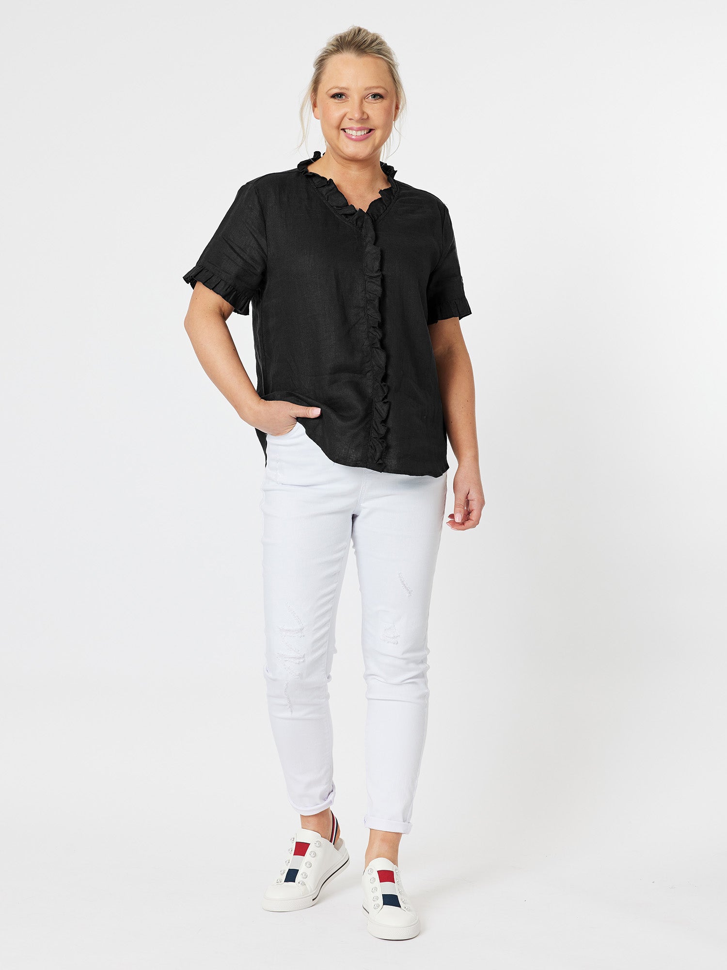 Short Sleeve Tiffany Shirt - Black