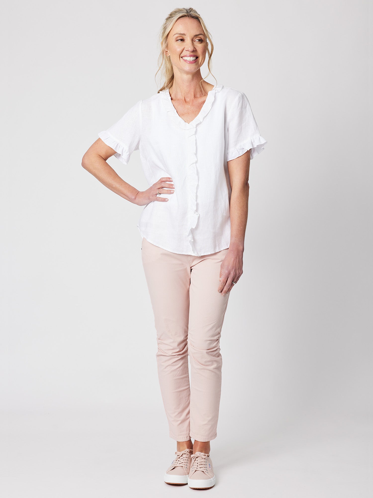Short Sleeve Tiffany Shirt - White