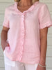 Tiffany Ruffle Linen Top - Pink rc&co