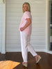 Tiffany Ruffle Linen Top - Pink rc&co
