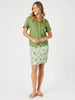 Tiffany Ruffle Linen Top - Basil rc&co
